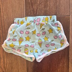 Lola + The Boys Ice Cream and Cherry Print Shorts - Blue and Pink